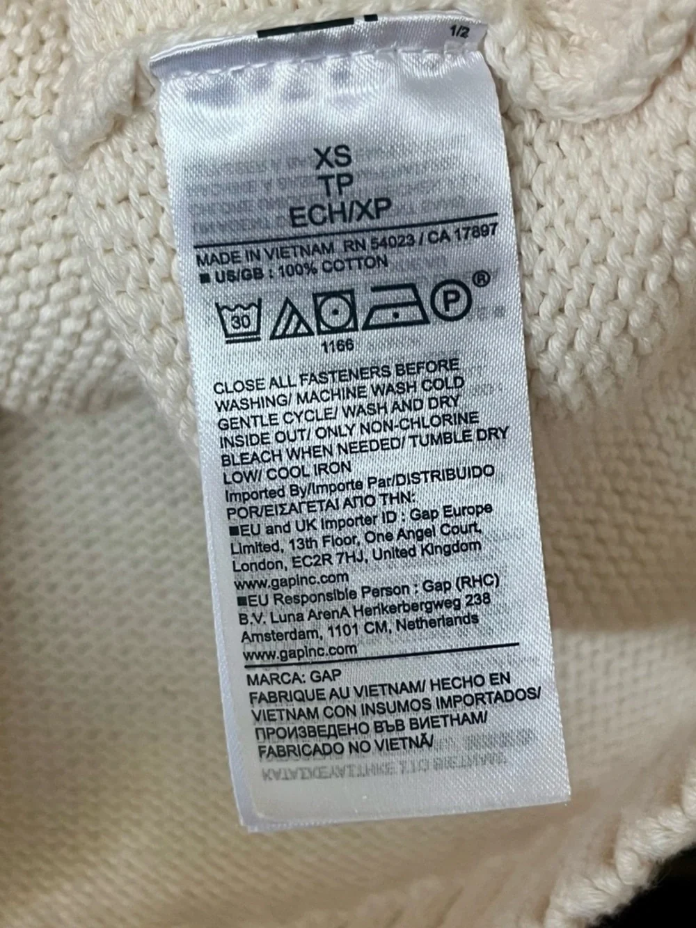 GAP 100% COTTON CARDIGAN SWEATER XS - Picture 4 of 7